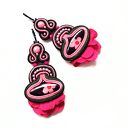 Flamenco kolczyki sutaszowe boho - ręcznie haftowane (8 cm)