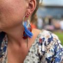 Kolczyki koła boho Ruda Klara - turkus i zieleń, lekkie handmade