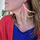 Kolczyki pióra boho Frida - lekkie i etno w stylu folk