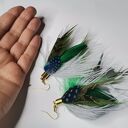 Kolczyki pióra leciutkie bujne - etno boho folk