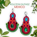 Kolczyki sutasz Mexico - lekkie haftowane wiszące kolczyki