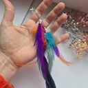 Kolczyki pióra wkręty etno boho folk - lekkie i długie