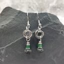 Kolczyki chainmaille - lawa i jadeit