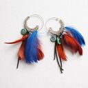 kolczyki pióra na kole