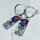 Kolczyki z niezapominajkami zalanymi żywicą