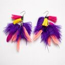 ręcznie robione kolczyki - długie pióra Wyjątkowe, ręcznie tworzone kolczyki w formie długich piór