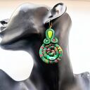 Green Masai kolczyki sutaszowe