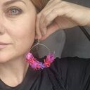 Kolczyki Kwiaty Zwariowane - leciutkie boho w fioletach i czerwieniach