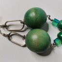 Kolczyki drewno kamienie polecam box w1