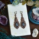 gotyckie kolczyki czarne wiktoriańskie miedziane wiszące