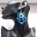 Kolczyki haftowane sutaszowe Baltic Sea