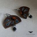 Kolczyki Gray Flowers & Onyx