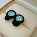 Druzy agatowe białe tęczowe - mini kolczyki sutasz