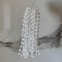 Delikatne boho kolczyki Koraliny z białych koralików - 13 cm