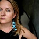 Lekkie, bardzo wyraziste kolczyki kwiatowe boho Frida - turkusowe