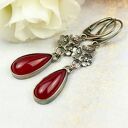 Srebrne kolczyki z agatem w kwiatach carmen a850