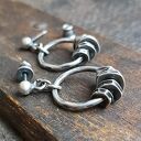 ręcznie zrobione kolczyki ze srebra koła