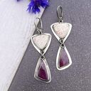 Rubin, muszle i letnia miłość - srebrne kolczyki