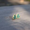 Ceramiczny kolczyki serduszka zielone