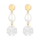 Złote kolczyki z perłami i bezbarwnymi kryształami SWAROVSKI®