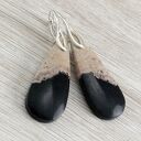 Agat palmowy i srebro - kolczyki 1960a