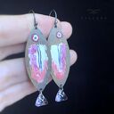 Kolczyki Lilac Rose Fish - lila rybki z kryształkami Swarovski
