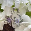 Kolczyki gwiazdki z niezapominajkami k637