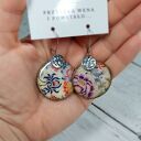 Kolczyki decoupage folk ze stali chirurgicznej - rękodzieło art-Madam.pl