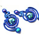 Cobalt Openwork kolczyki sutaszowe