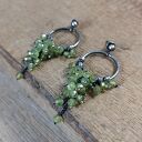 Kolczyki - gronka z peridotem