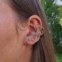 Nausznice oryginalne kolczyki zausznice cytryn i kolorowe agaty wire wrapping