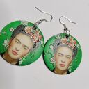 Kolczyki dwustronne z frida kahlo lekkie box x1