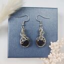 Kolczyki Noc Kairu stal chirurgiczna handmade wirewrapping