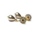 Pearls /beige/ perły naturalne vol. 1- kolczyki