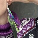 Kolczyki pióra boho - kolorowe i lekkie (pojedynczy egzemplarz)