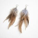 ręcznie robione kolczyki - długie pióra Wyjątkowe, ręcznie tworzone kolczyki w formie długich piór
