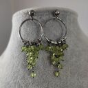 Kolczyki - gronka z peridotem