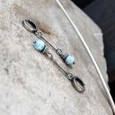Larimar - kolczyki ze srebra 925 oksydowanego (handmade)
