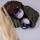 Drewniane kolczyki z wzorem, kolczyki ze stali nierdzewnej, kolczyki ze stali medycznej