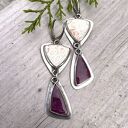 Rubin, muszle i letnia miłość - srebrne kolczyki