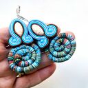 Light Blue Masai kolczyki sutaszowe