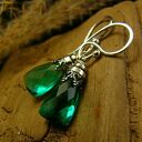 Kolczyki Bali Bali - Kwarc Szmaragdowy Srebro