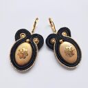 Kolczyki haftowane sutaszowe Gold Flower