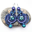 Cobalt Openwork kolczyki sutaszowe