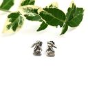 Kolczyki srebrne z zajączkami szare małe