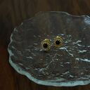 czarny onyks złote kolczyki z onyksami