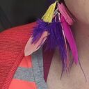 ręcznie robione kolczyki - długie pióra Wyjątkowe, ręcznie tworzone kolczyki w formie długich piór