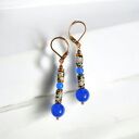 JASPER collection: kolczyki dłuższe 5cm: jaspis & jadeit niebieski