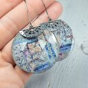 Kolczyki decoupage Akwarela Vintage wiszące