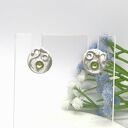 Srebrne kolczyki mini Lunar Amulets z naturalnym oliwinem